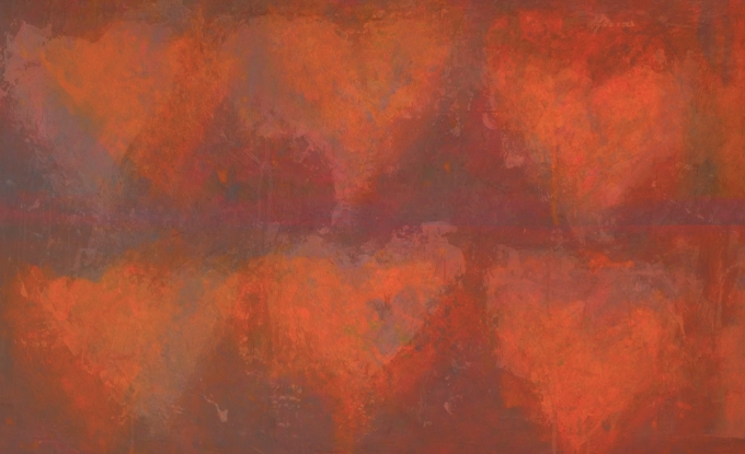 6 hearts multi-media © Linda Naiman
