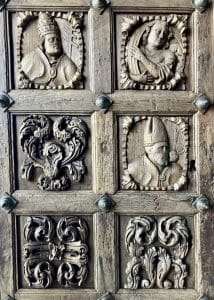 Detail of a door at the Cathedral of Santa María de Tui