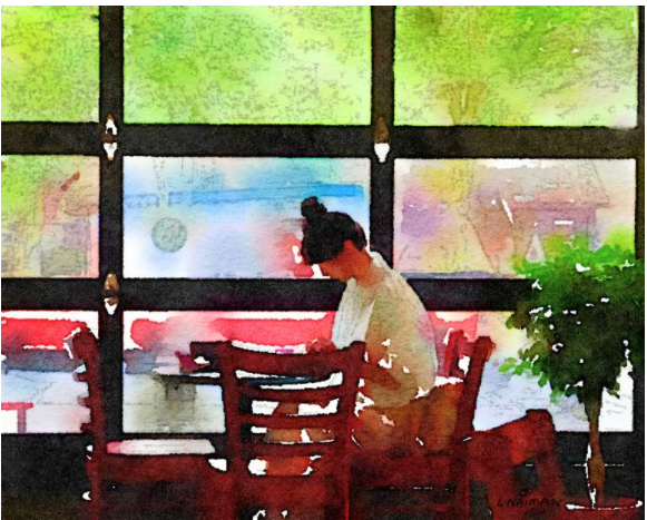 Woman reading by Linda Naiman © 2016